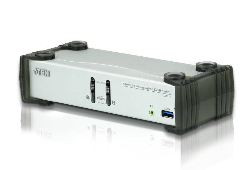 Aten Desktop KVMP Switch 2 Port Single Display DisplayPort w/ audio, Cables Included, 2x USB Port, Selection Via Front Panel Aten Desktop KVMP Switch 2 Port Single Display DisplayPort w/ audio, Cables Included, 2x USB Port, Selection Via Front Panel